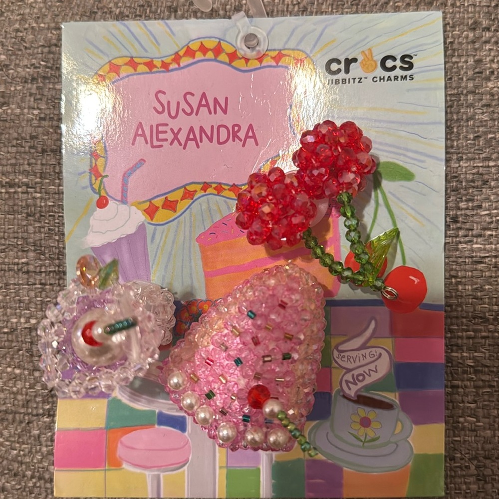NWT Susan Alexandra x Crocs Jibbitz Diner Pack RARE!!